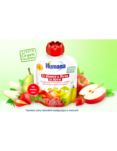 HUMANA 100% Organic Mus jabłko -...